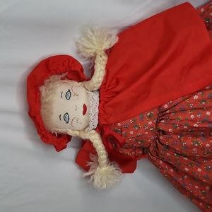 Topsy Turvy Little red riding granny wolf doll plush vtg 1950s/60s